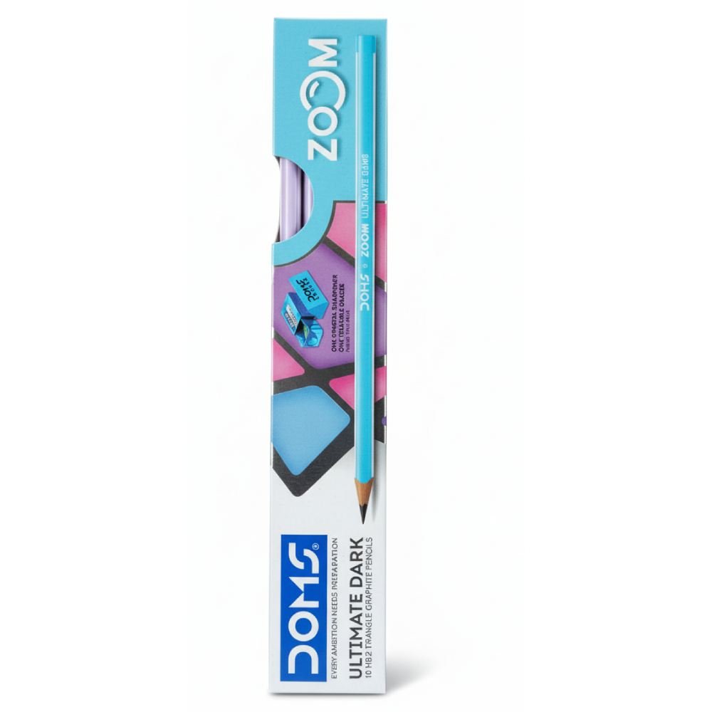Doms Ultimate Dark Pencils Free Eraser and Sharpner pack of 1